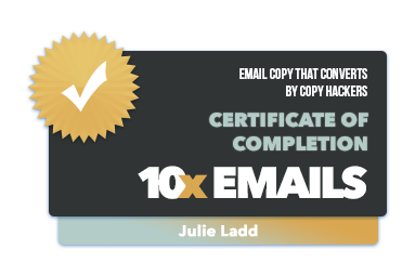 10x Emails - Badge of Completion - Julie Ladd